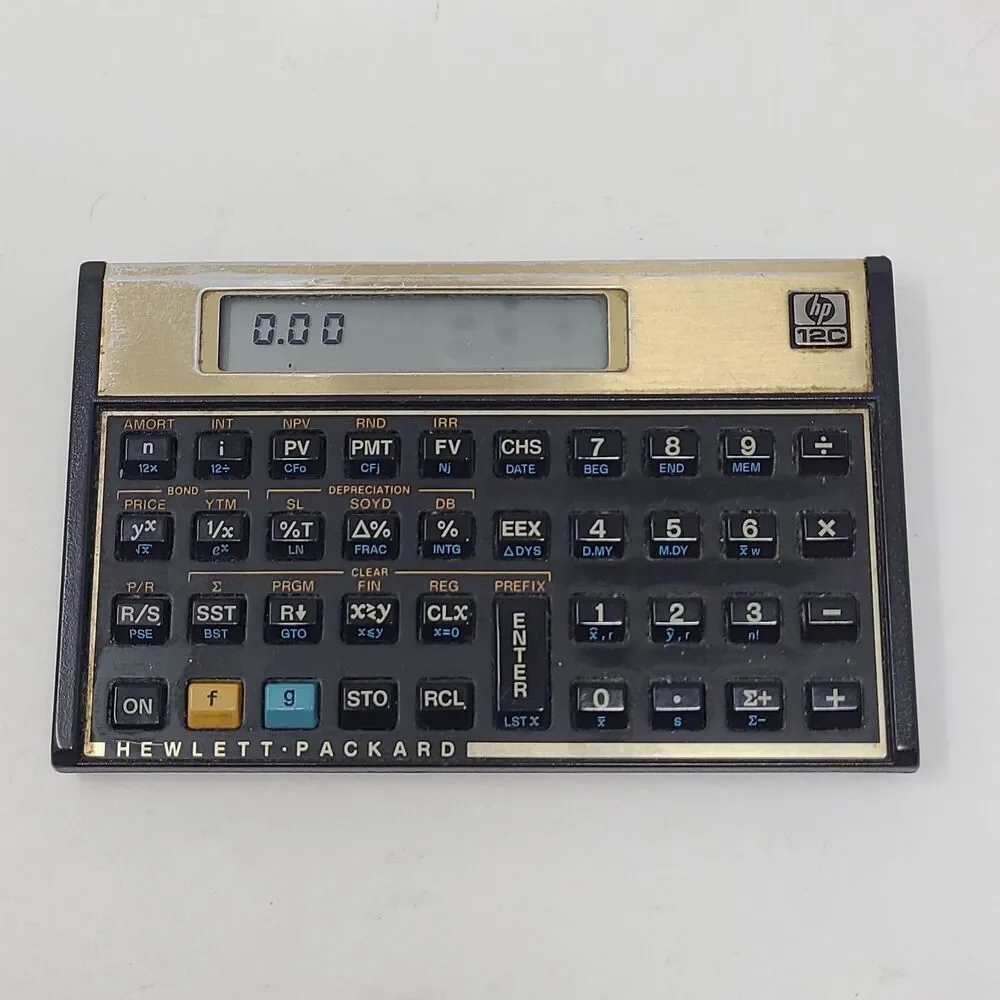 Hewlett-Packard HP 12c Financial Calculator with Cover - New Battery - USA MADE